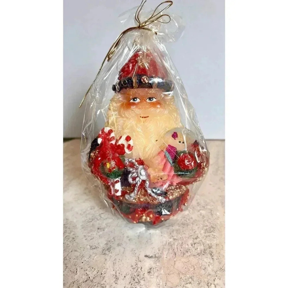VTG Two’s Company Santa with Bag Of Toys Single Wick Wax Candle 6" tall Unopened